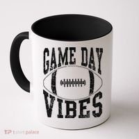 Game Day Vibes Silver Football Apparel Gift Coffee Mug thumb 0