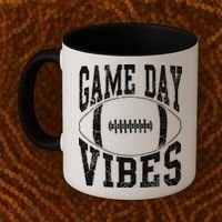 Game Day Vibes Silver Football Apparel Gift Coffee Mug thumb 2