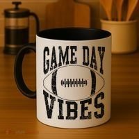 Game Day Vibes Silver Football Apparel Gift Coffee Mug thumb 4
