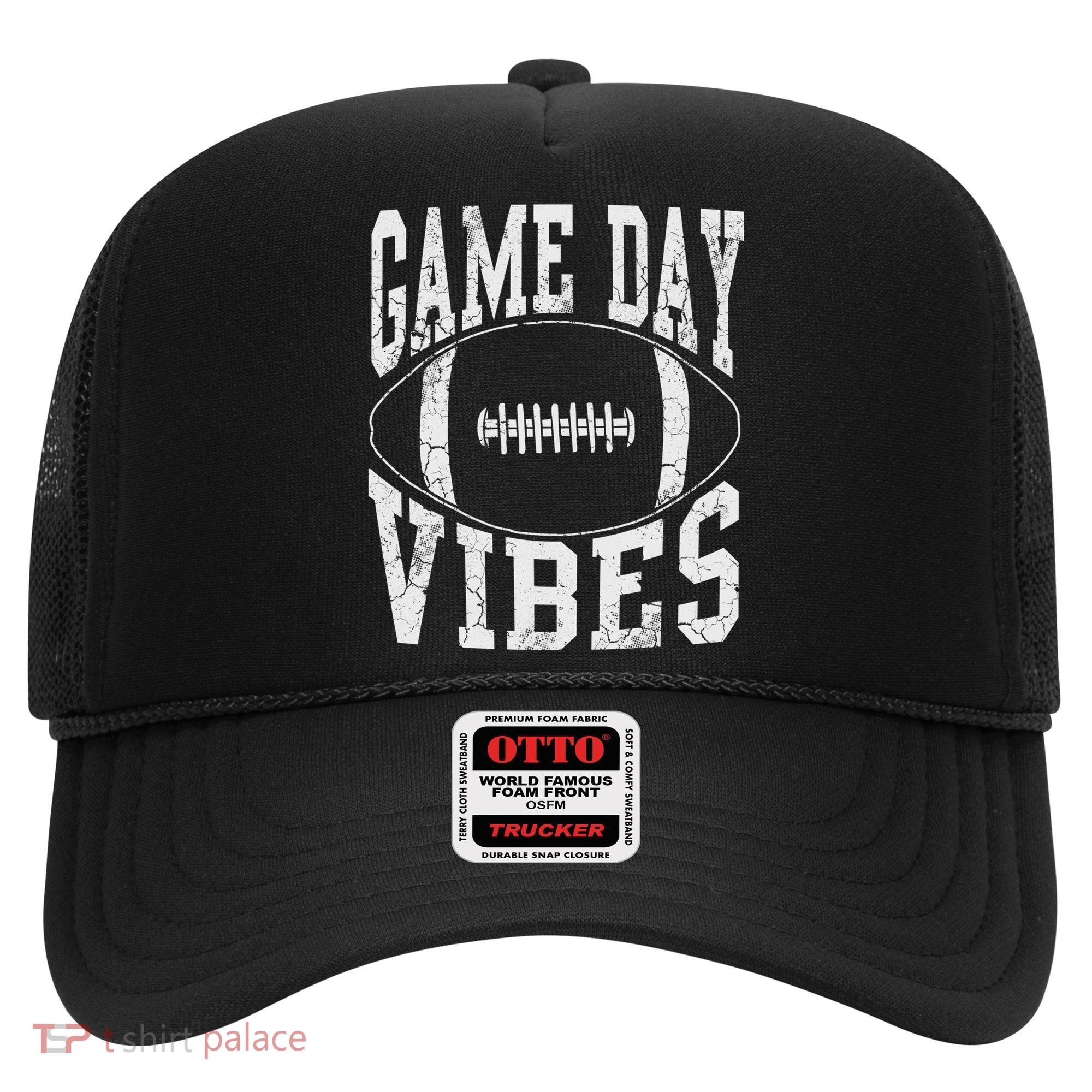 Game Day Vibes Silver Football Apparel Gift Hat
