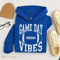 Game Day Vibes Silver Football Apparel Gift Hoodie thumb 4