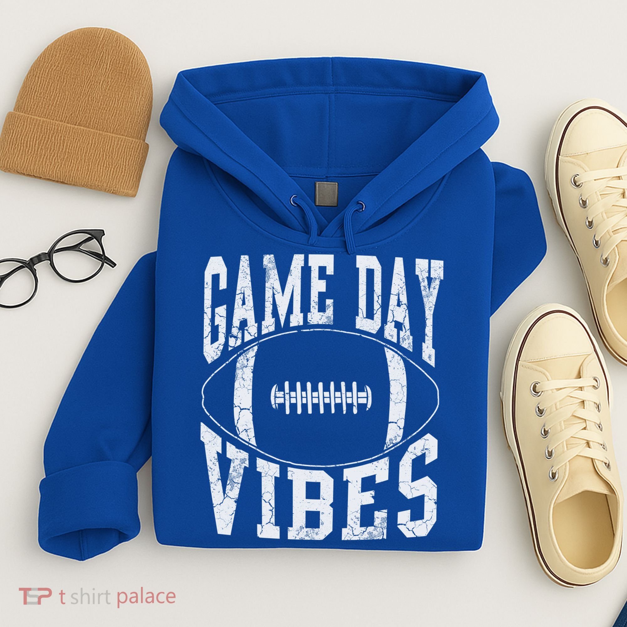 Game Day Vibes Silver Football Apparel Gift Hoodie