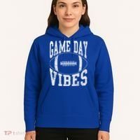Game Day Vibes Silver Football Apparel Gift Hoodie thumb 5
