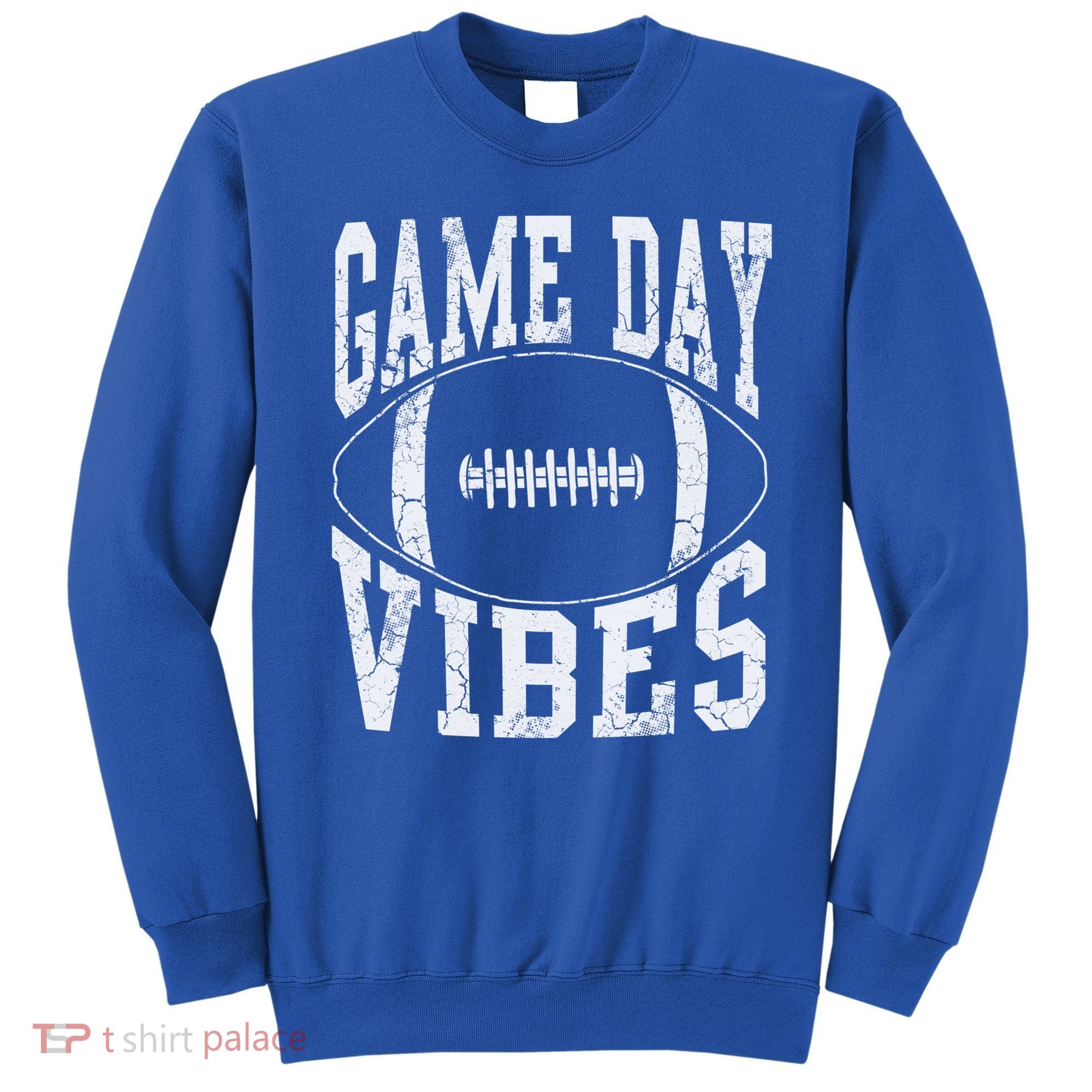 Game Day Vibes Silver Football Apparel Gift Sweatshirt