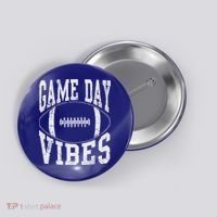 Game Day Vibes Silver Football Apparel Gift Button thumb 0