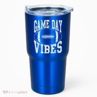 Game Day Vibes Silver Football Apparel Gift Tumbler thumb 0