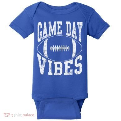 Game Day Vibes Silver Football Apparel Gift Baby Bodysuit