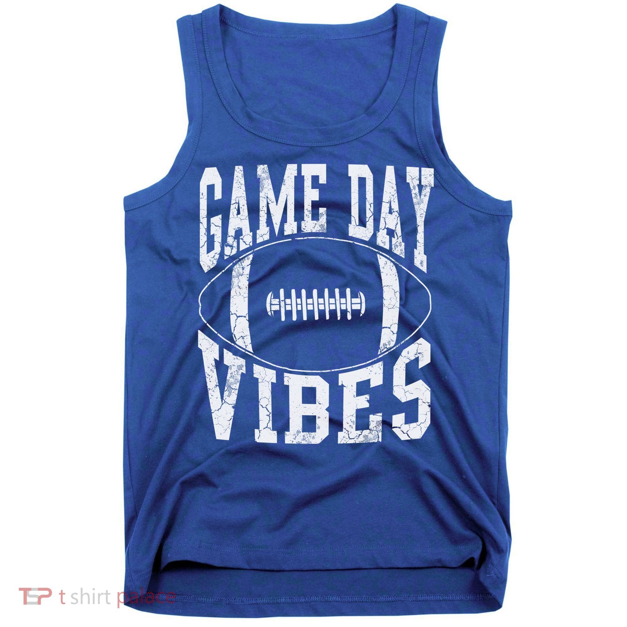 Game Day Vibes Silver Football Apparel Gift Tank Top