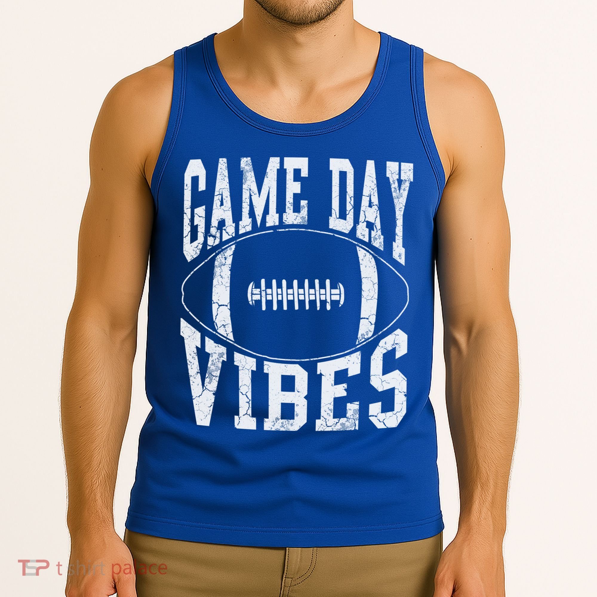 Game Day Vibes Silver Football Apparel Gift Tank Top
