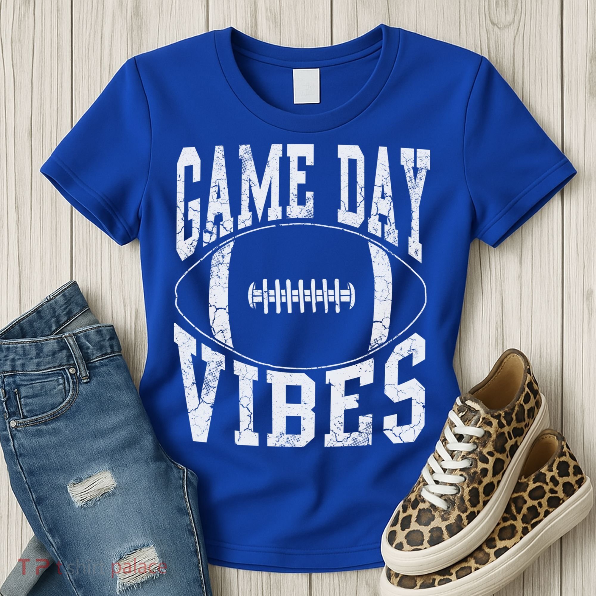 Game Day Vibes Silver Football Apparel Gift Women's T-Shirt