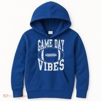 Game Day Vibes Silver Football Apparel Gift Kids Hoodie thumb 0
