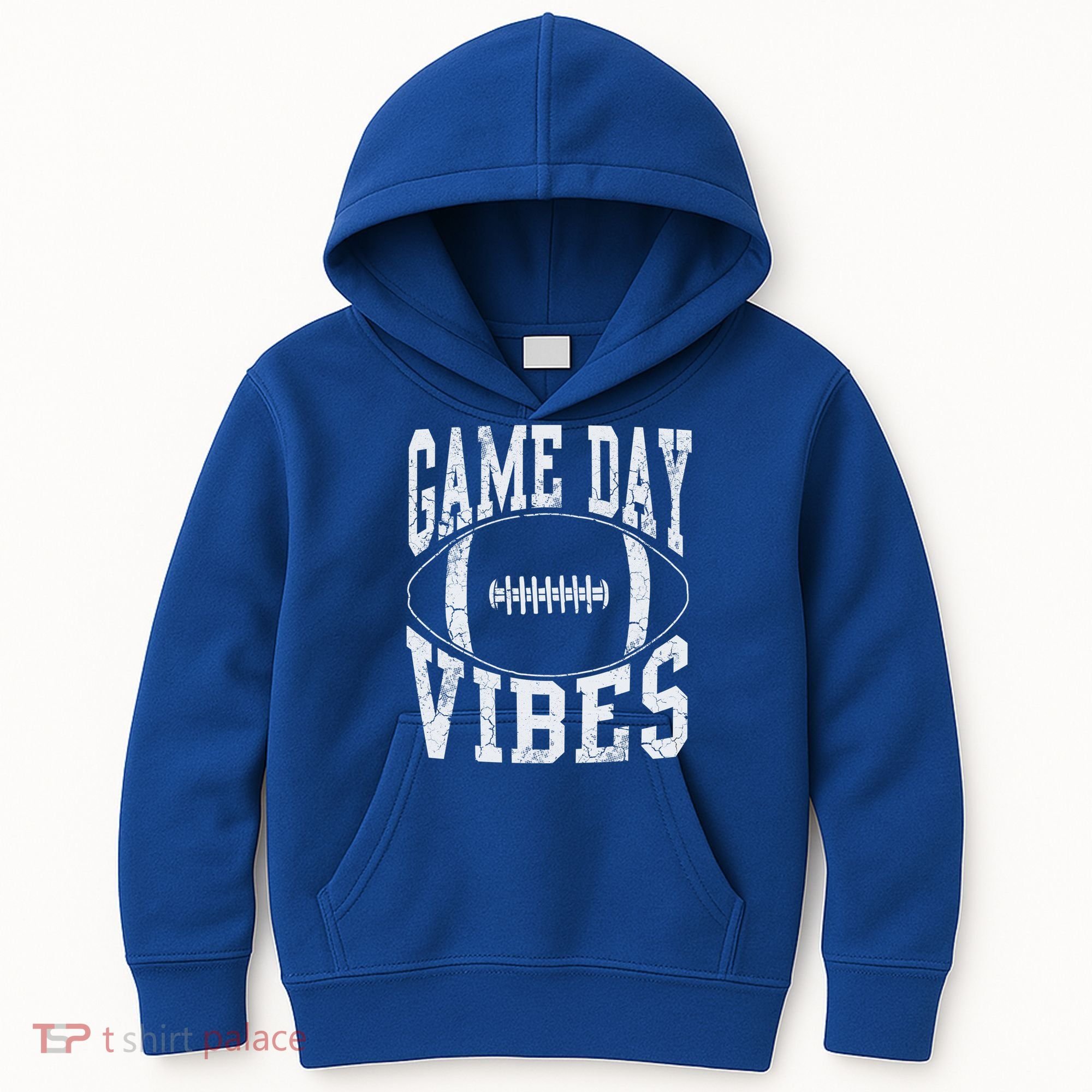 Game Day Vibes Silver Football Apparel Gift Kids Hoodie