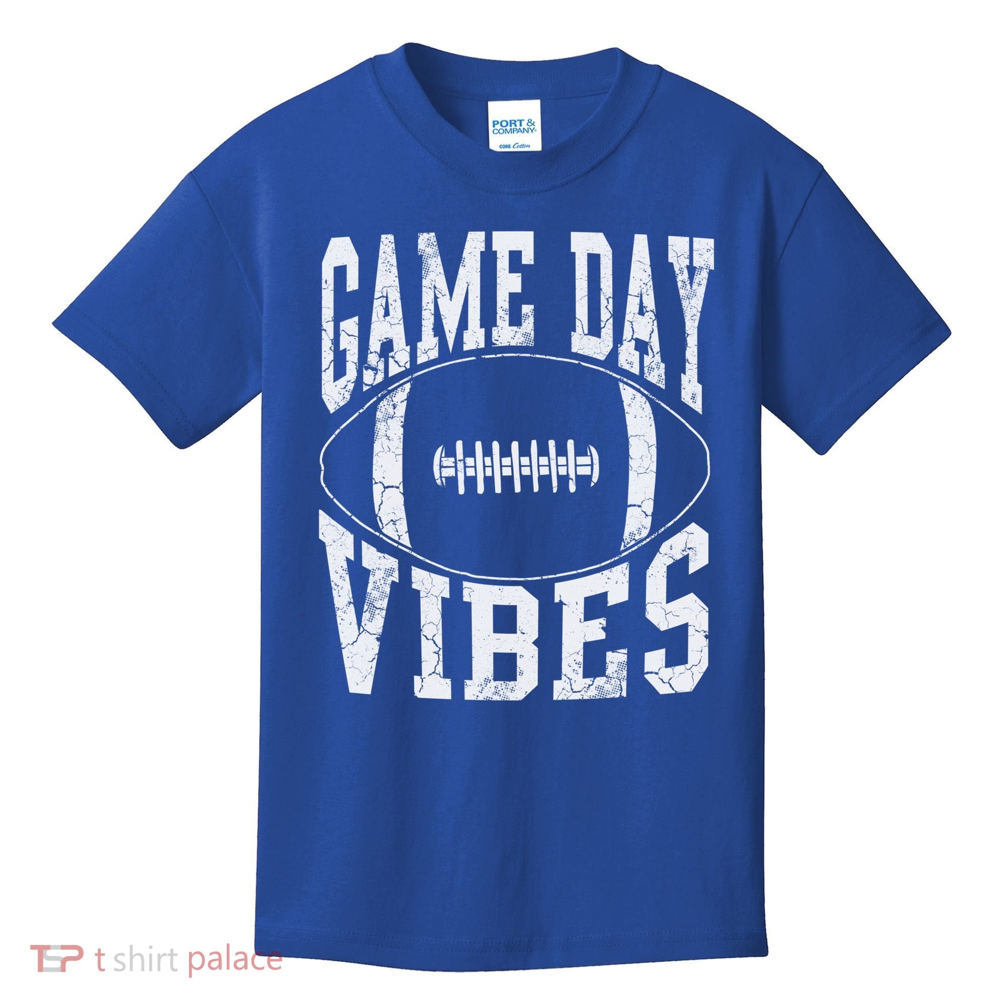Game Day Vibes Silver Football Apparel Gift Kids T-Shirt