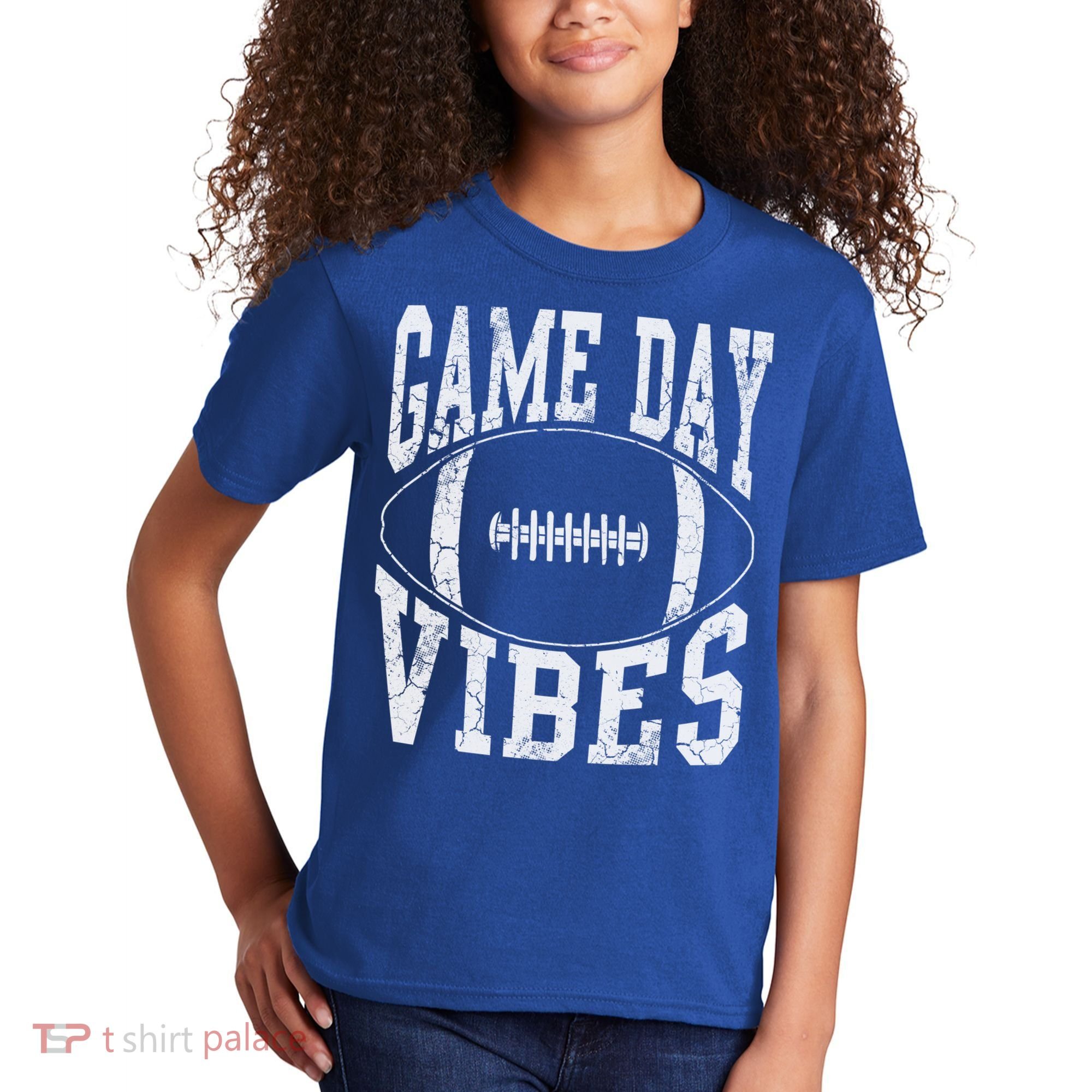 Game Day Vibes Silver Football Apparel Gift Kids T-Shirt
