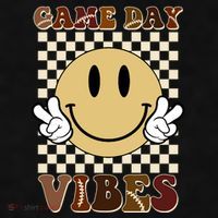 Game Day Vibes Retro Smile Football Ladies PosiCharge Tri-Blend Wicking Tank thumb 2
