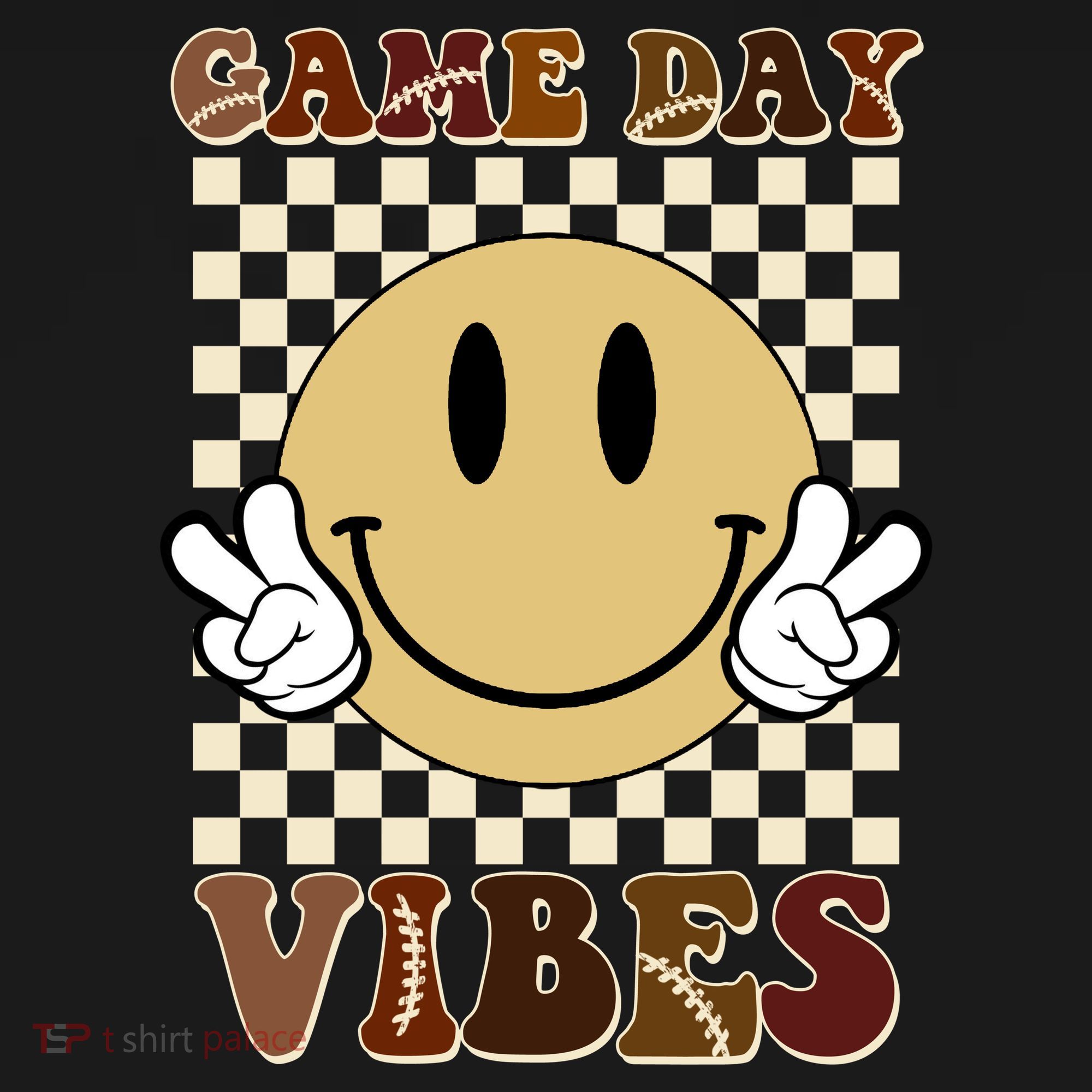 Game Day Vibes Retro Smile Football USA-Made Doggie Bandana