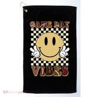 Game Day Vibes Retro Smile Football Golf Towel thumb 0
