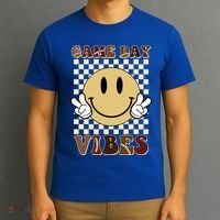 Game Day Vibes Retro Smile Football T-Shirt thumb 3