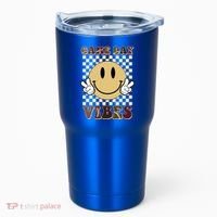 Game Day Vibes Retro Smile Football Tumbler thumb 0