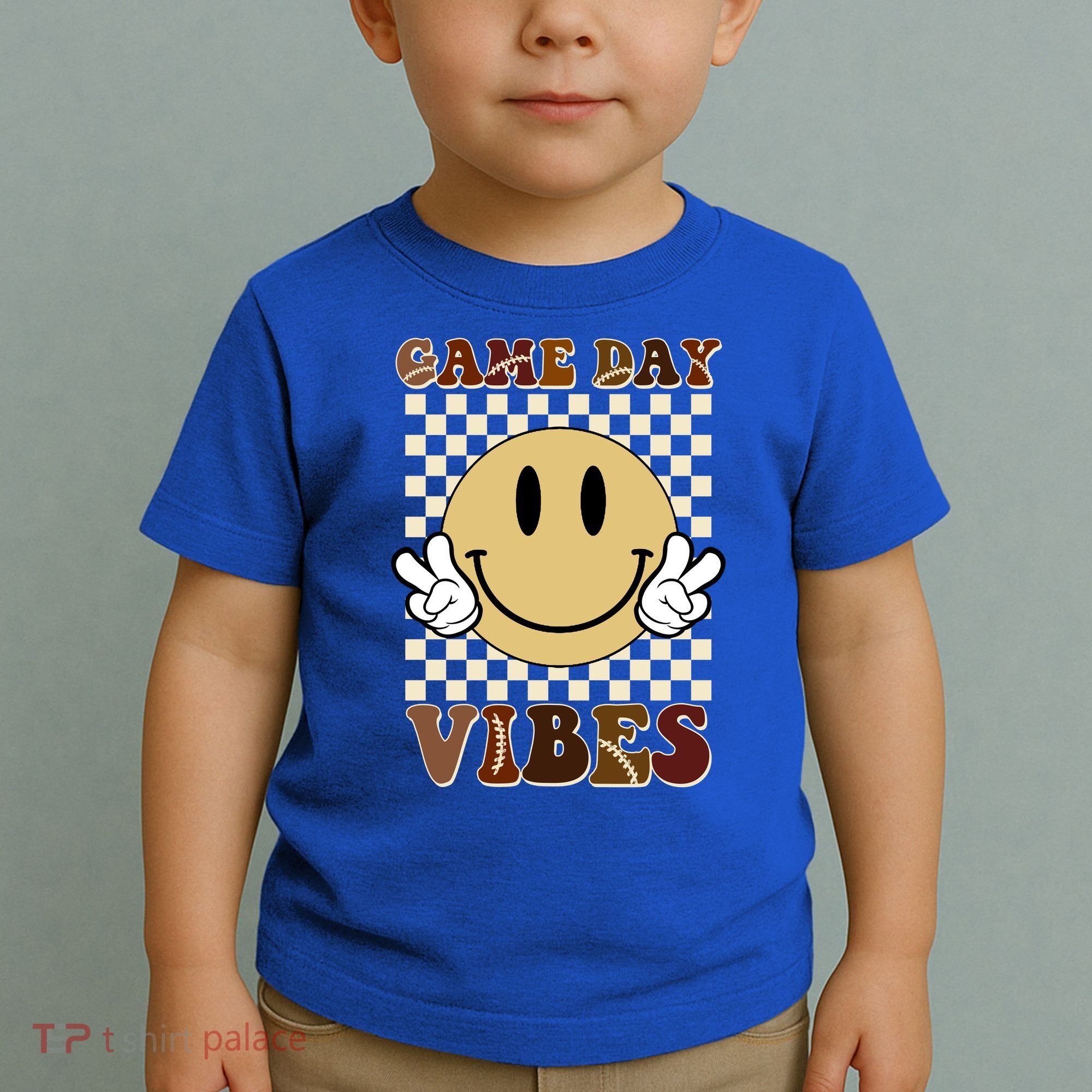 Game Day Vibes Retro Smile Football Toddler T-Shirt