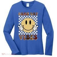 Game Day Vibes Retro Smile Football Women's Long Sleeve Shirt thumb 0