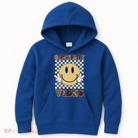 Game Day Vibes Retro Smile Football Kids Hoodie thumb 0