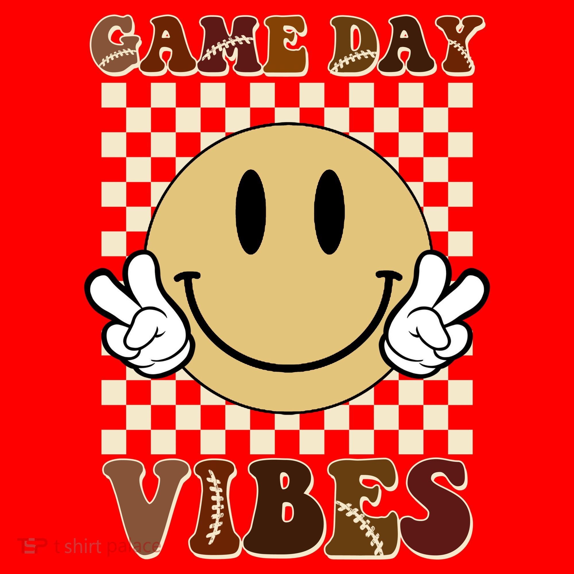 Game Day Vibes Retro Smile Football Santa Hat