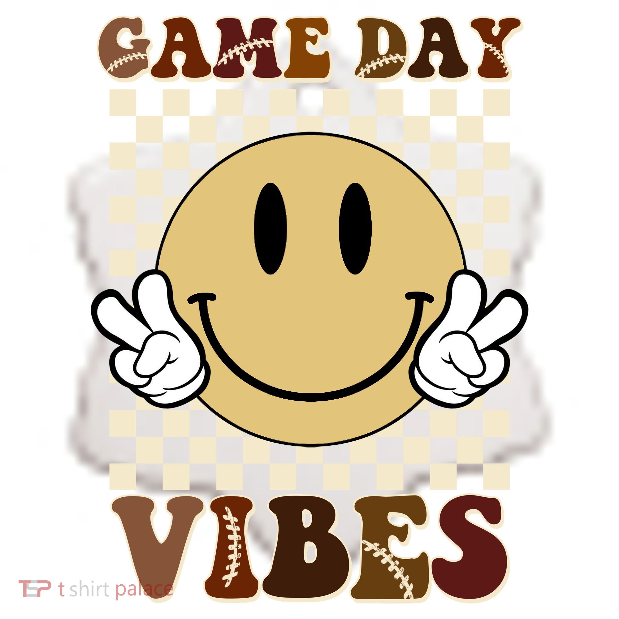 Game Day Vibes Retro Smile Football Ceramic Ornament