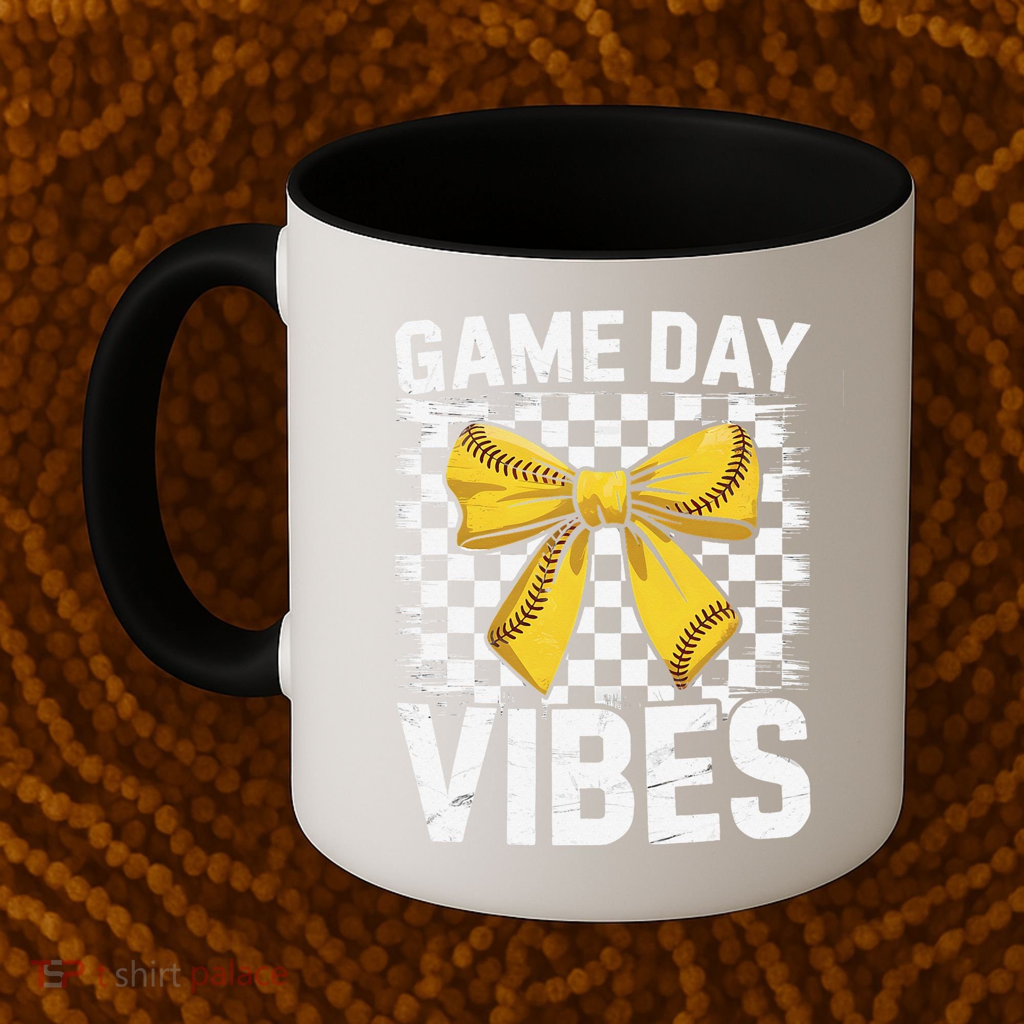 Game Day Vibes Coquette Bow Softball Mama Softball Girl Coffee Mug