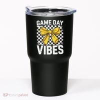 Game Day Vibes Coquette Bow Softball Mama Softball Girl Tumbler thumb 0