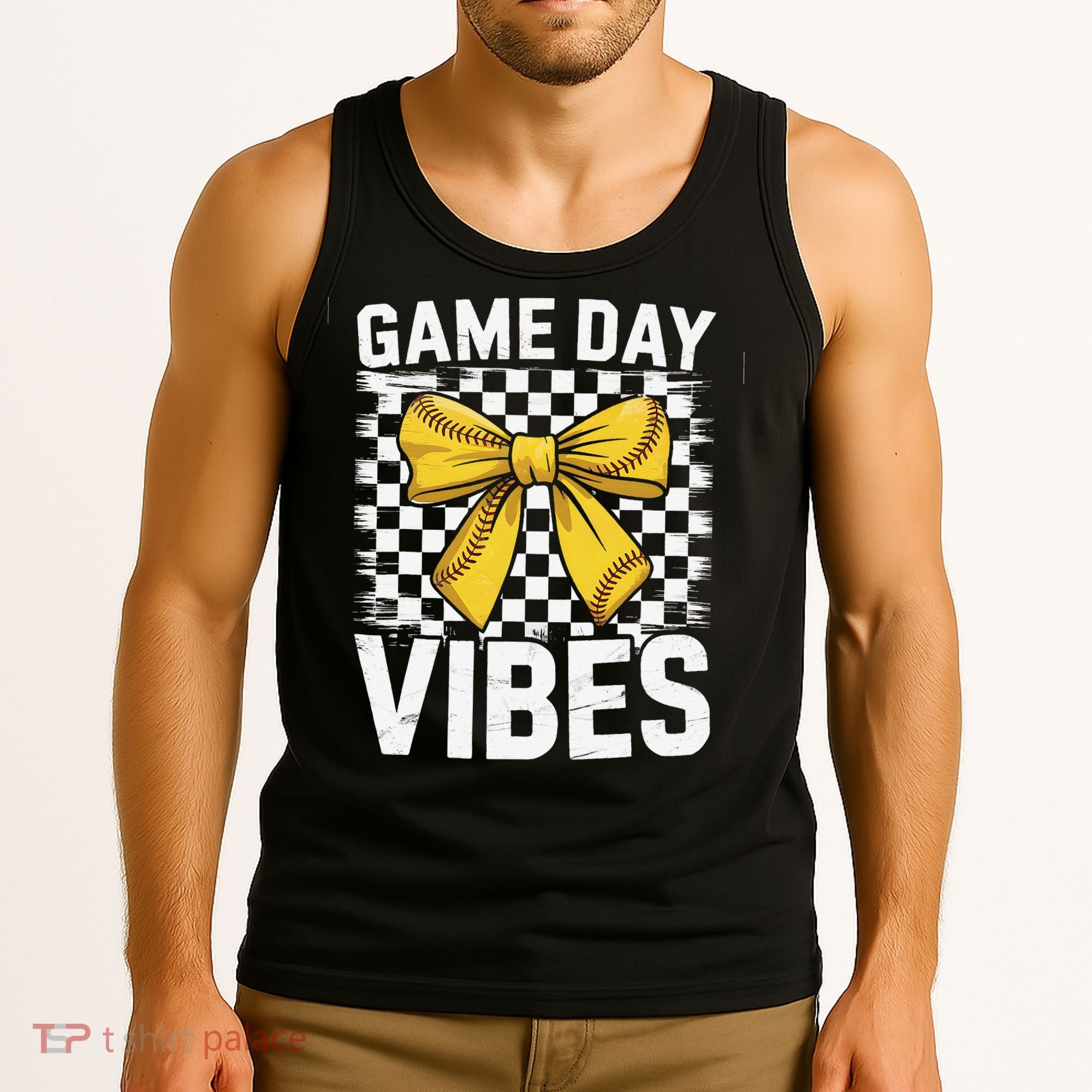 Game Day Vibes Coquette Bow Softball Mama Softball Girl Tank Top