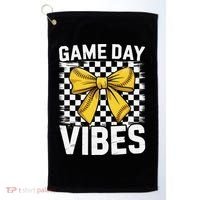 Game Day Vibes Coquette Bow Softball Mama Softball Girl Golf Towel thumb 0