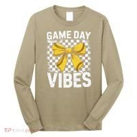 Game Day Vibes Coquette Bow Softball Mama Softball Girl Long Sleeve Shirt thumb 0