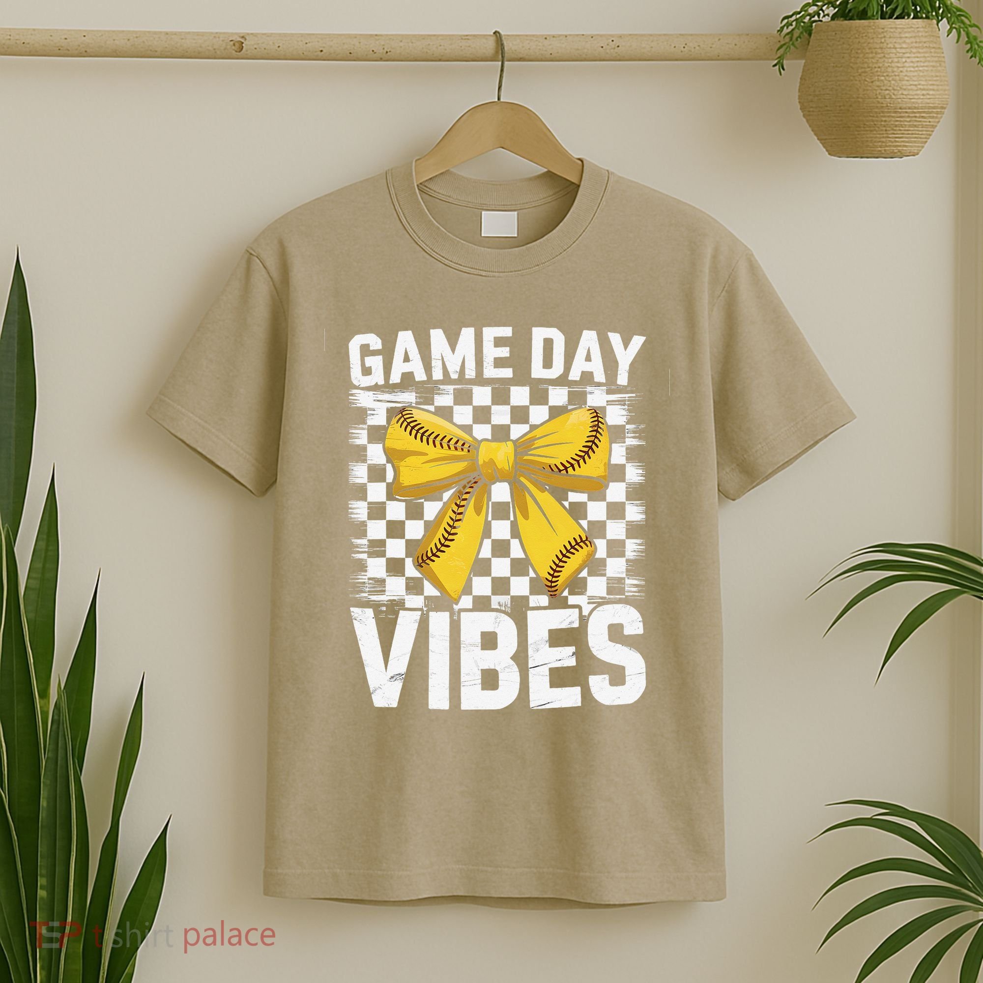 Game Day Vibes Coquette Bow Softball Mama Softball Girl T-Shirt