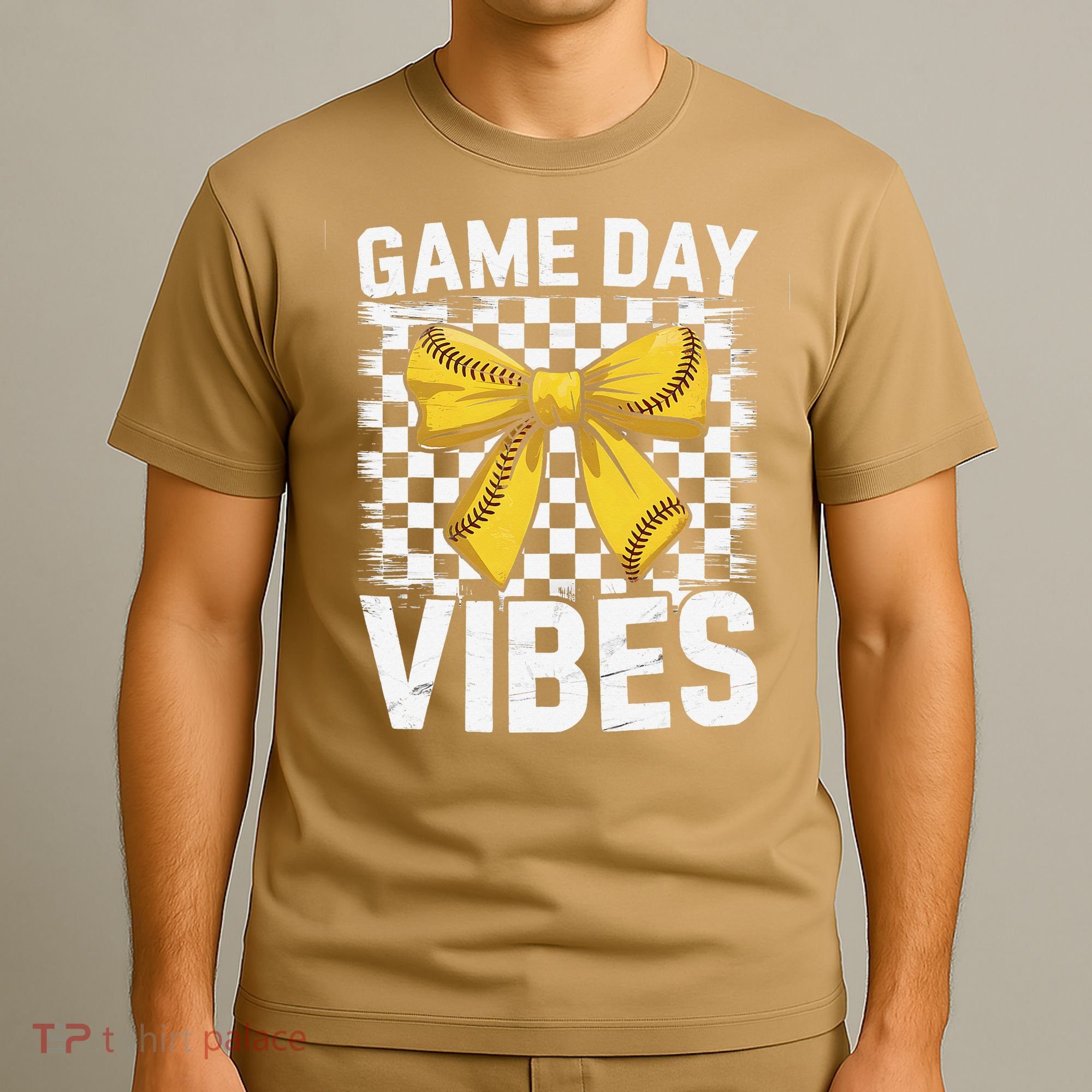 Game Day Vibes Coquette Bow Softball Mama Softball Girl T-Shirt