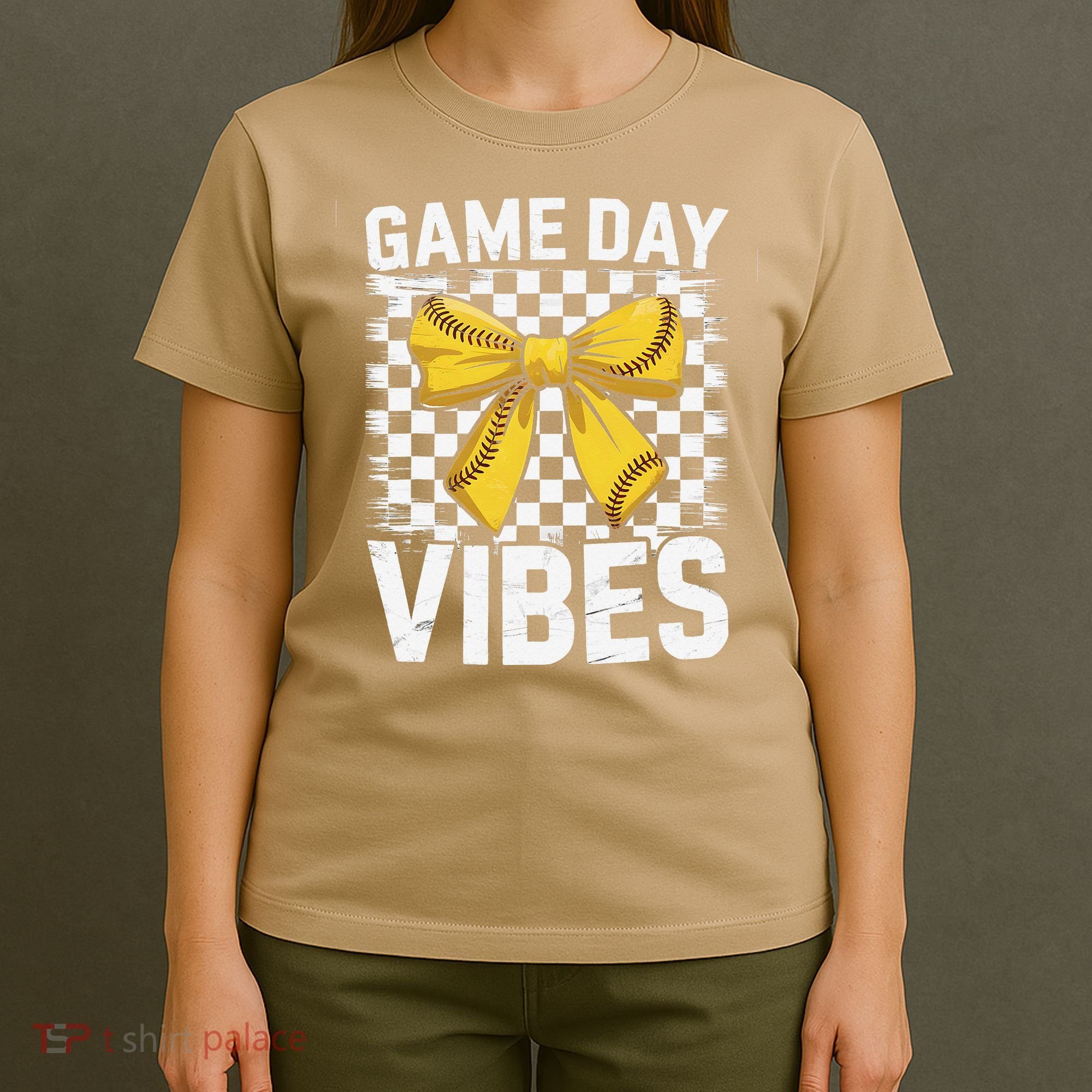 Game Day Vibes Coquette Bow Softball Mama Softball Girl T-Shirt