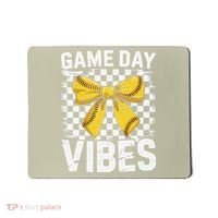 Game Day Vibes Coquette Bow Softball Mama Softball Girl Mousepad thumb 0