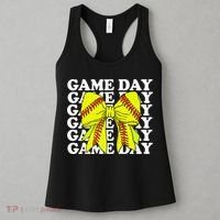 Game Day Vibes Coquette Bow Softball Mama Softball Girl Women's Tank Top thumb 3