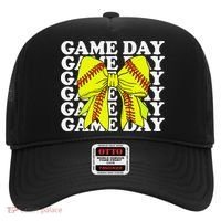 Game Day Vibes Coquette Bow Softball Mama Softball Girl Hat thumb 0