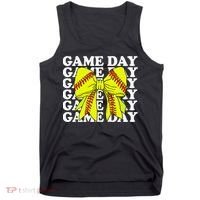 Game Day Vibes Coquette Bow Softball Mama Softball Girl Tank Top thumb 0