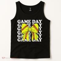 Game Day Vibes Coquette Bow Softball Mama Softball Girl Tank Top thumb 2
