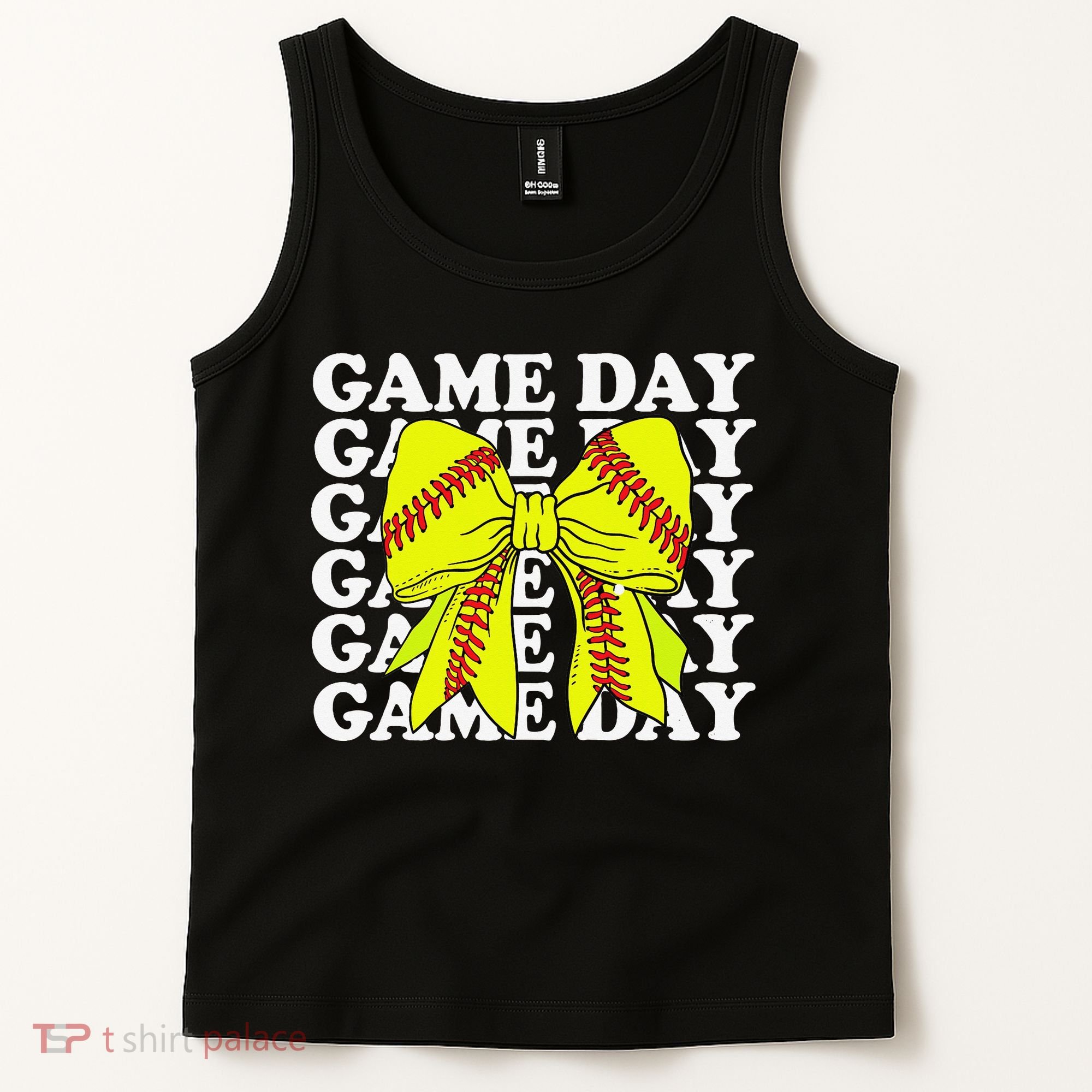 Game Day Vibes Coquette Bow Softball Mama Softball Girl Tank Top