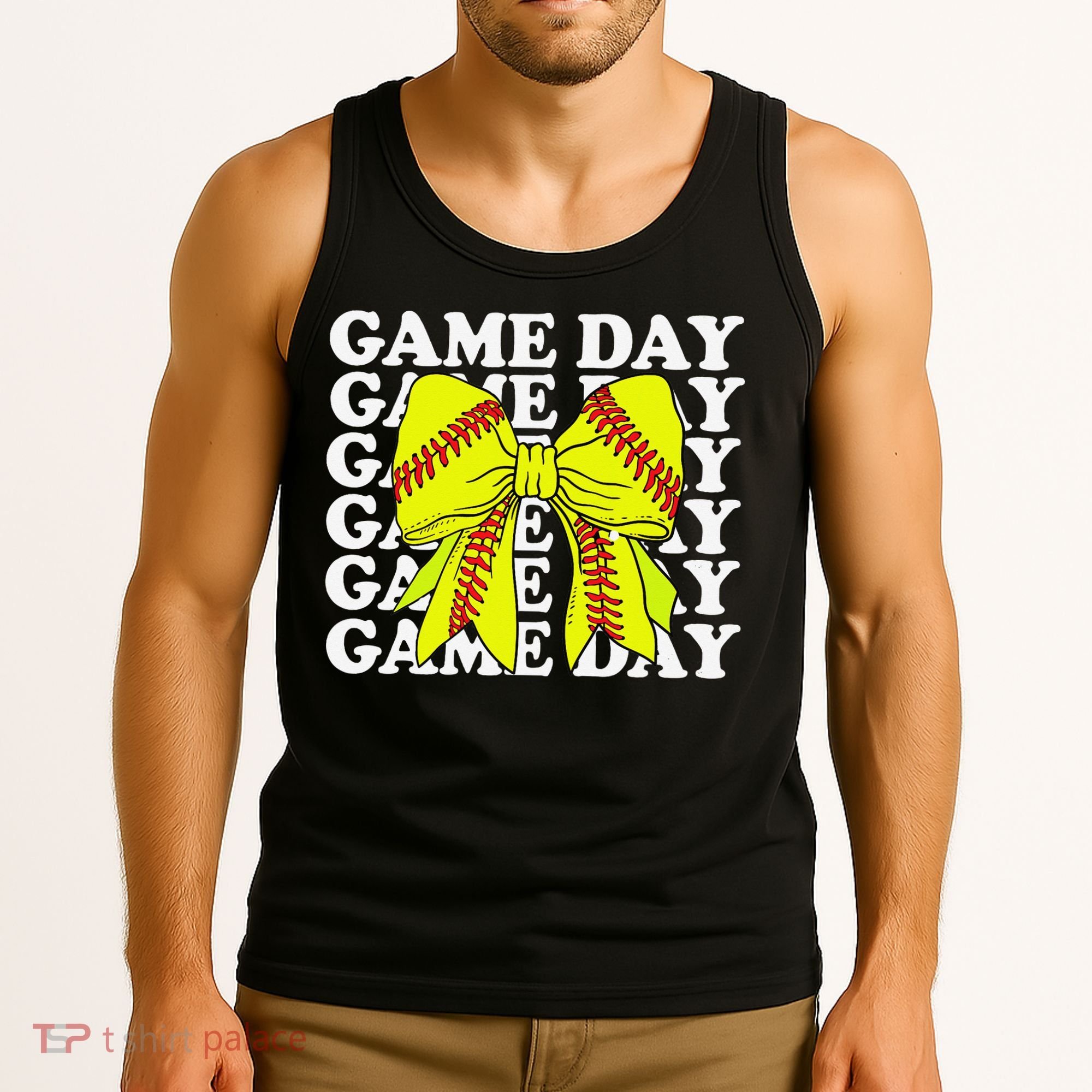 Game Day Vibes Coquette Bow Softball Mama Softball Girl Tank Top