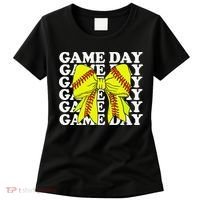 Game Day Vibes Coquette Bow Softball Mama Softball Girl Women's T-Shirt thumb 0
