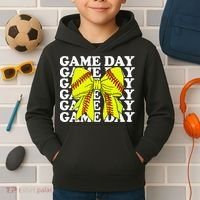 Game Day Vibes Coquette Bow Softball Mama Softball Girl Kids Hoodie thumb 2