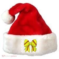 Game Day Vibes Coquette Bow Softball Mama Softball Girl Santa Hat thumb 0