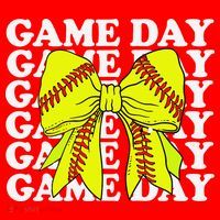 Game Day Vibes Coquette Bow Softball Mama Softball Girl Santa Hat thumb 1