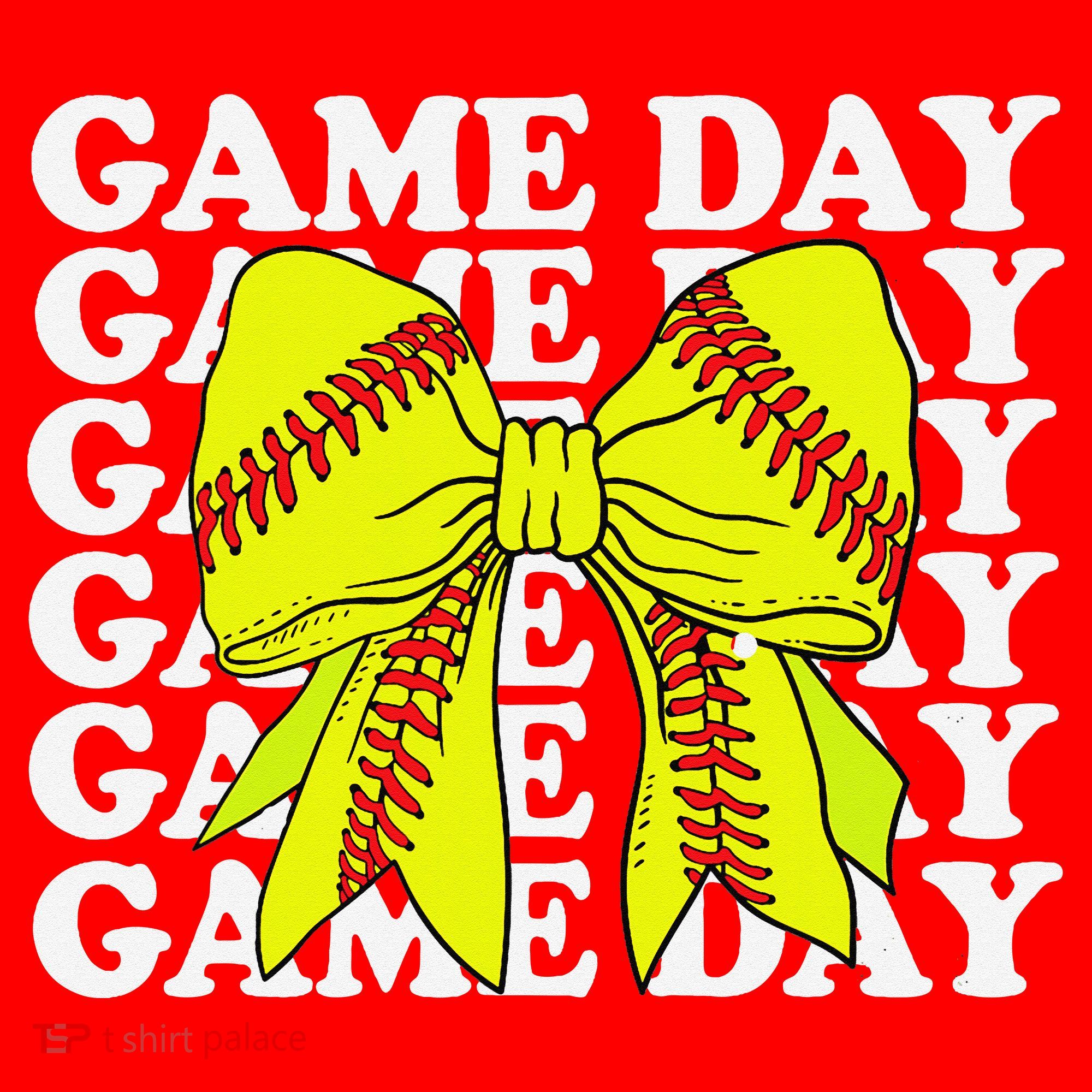 Game Day Vibes Coquette Bow Softball Mama Softball Girl Santa Hat