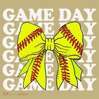 Game Day Vibes Coquette Bow Softball Mama Softball Girl Long Sleeve Shirt thumb 2