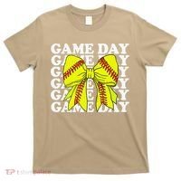 Game Day Vibes Coquette Bow Softball Mama Softball Girl T-Shirt thumb 0